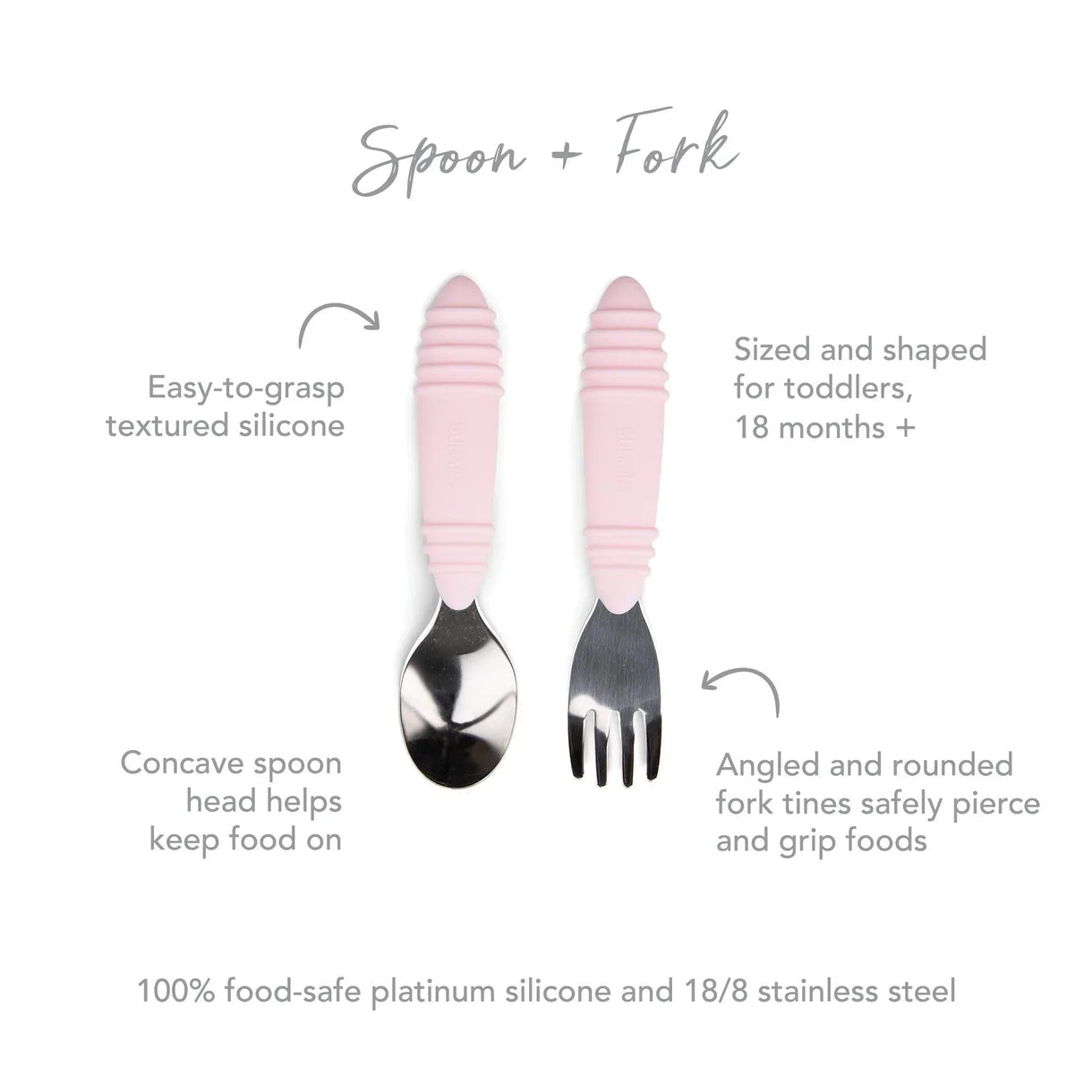 Spoon and fork set Pink