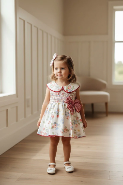 Red Floral Strawberry Dress & Bloomers