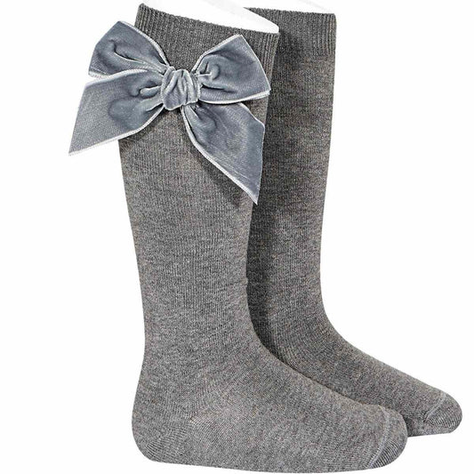 Medias cóndor terciopelo/gris