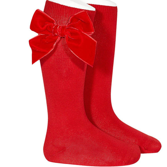 Medias cóndor terciopelo/ rojo