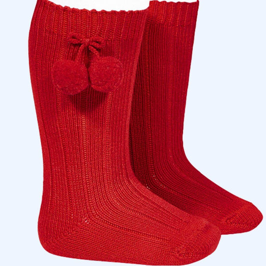 Medias canalé cóndor / Rojo