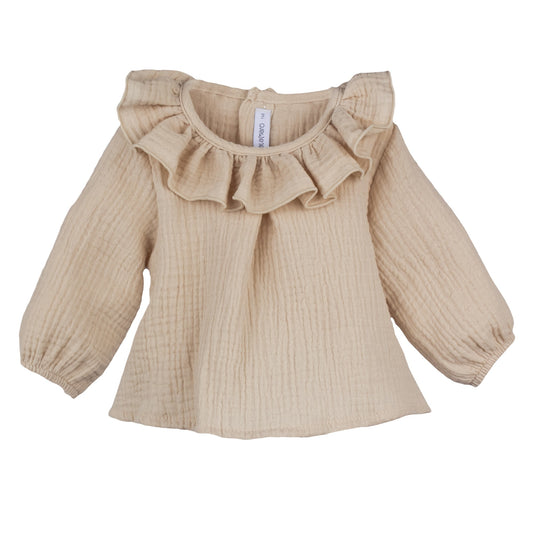 Blusa Cuello Volante Arena Estena