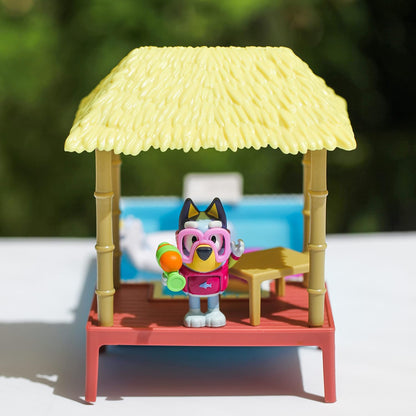 Bluey Juego y figura de piscina, figura articulada de 2.5-3 pulgadas y accesorios