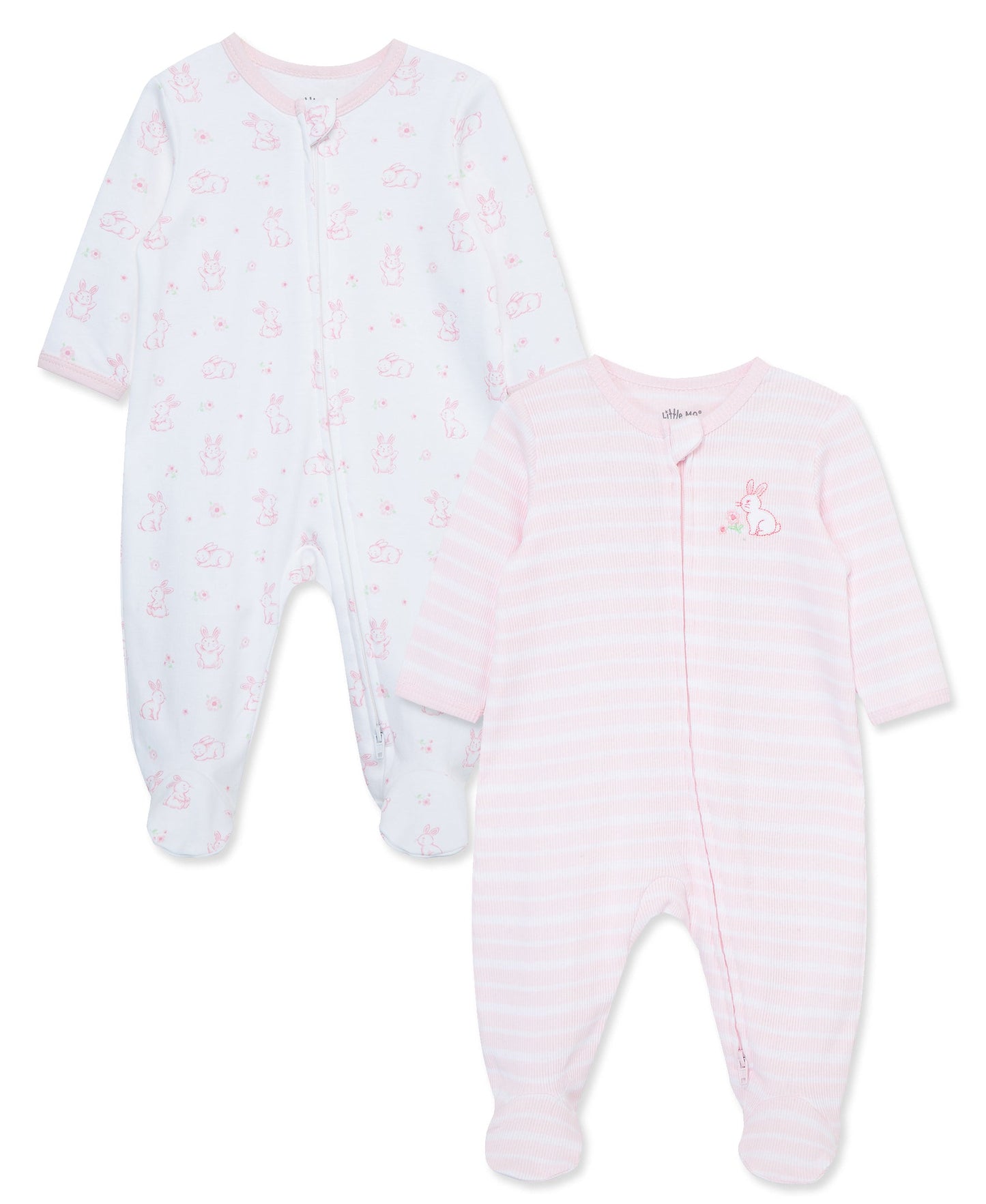 Bunnies 2pk footies pjs