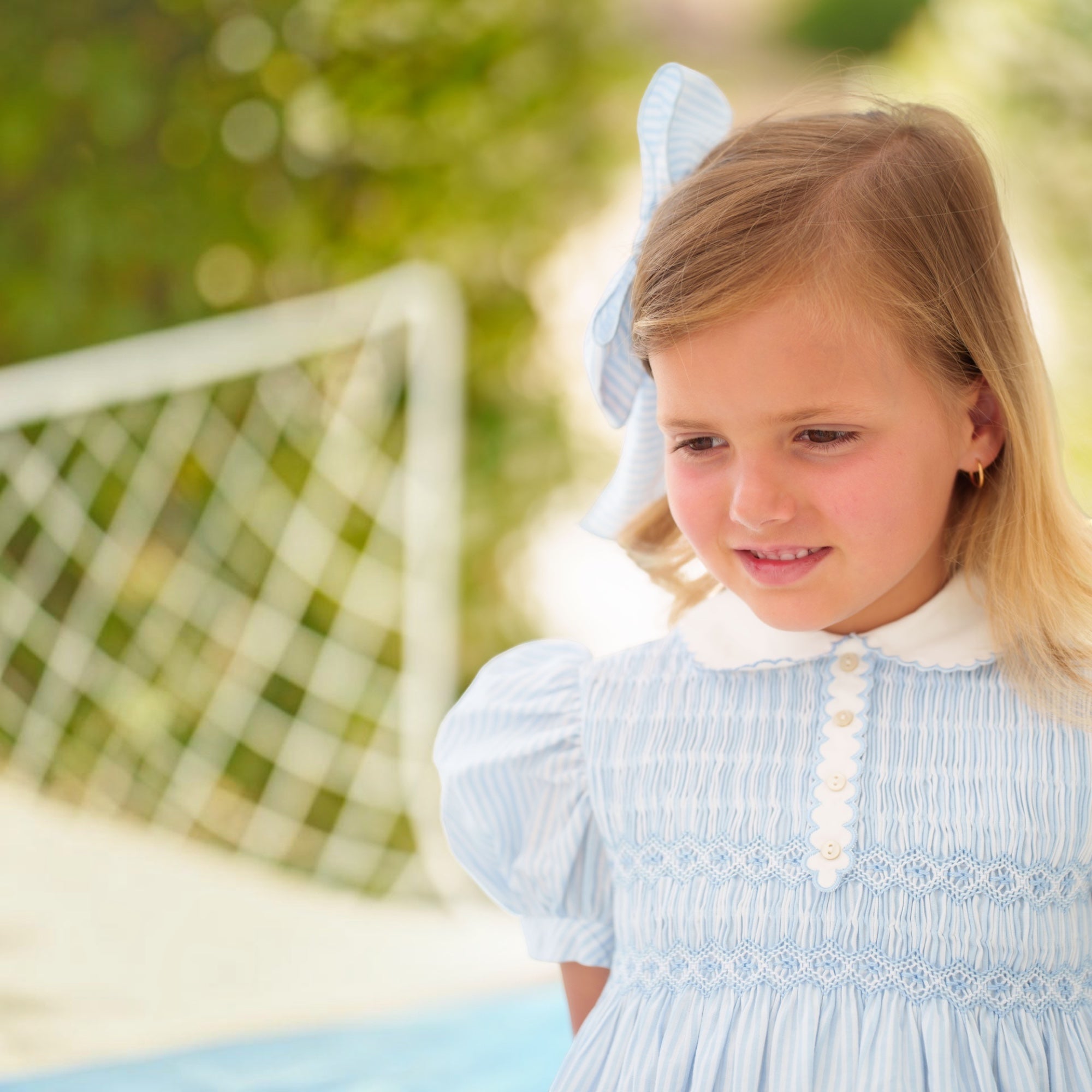 Water Stripes Smocked Dress
