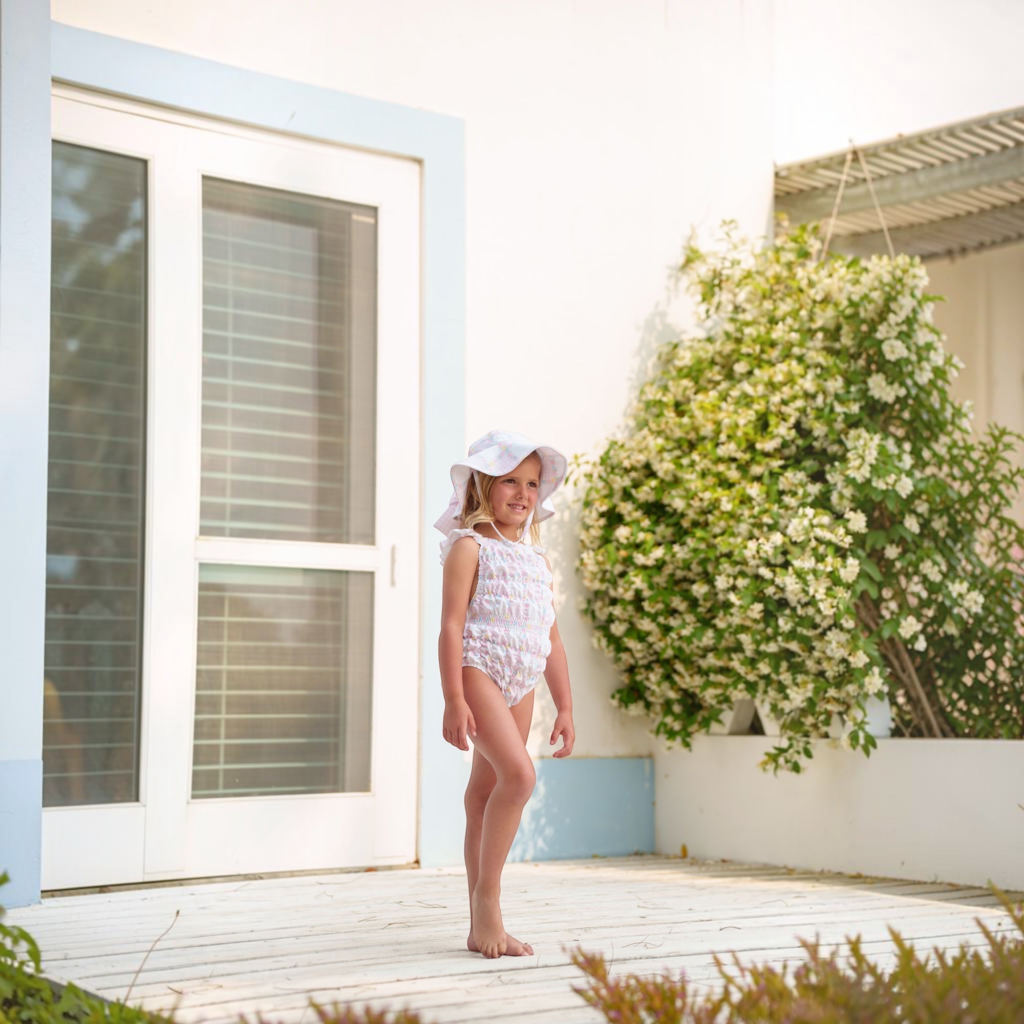 Patchwork frilled Swimsuit