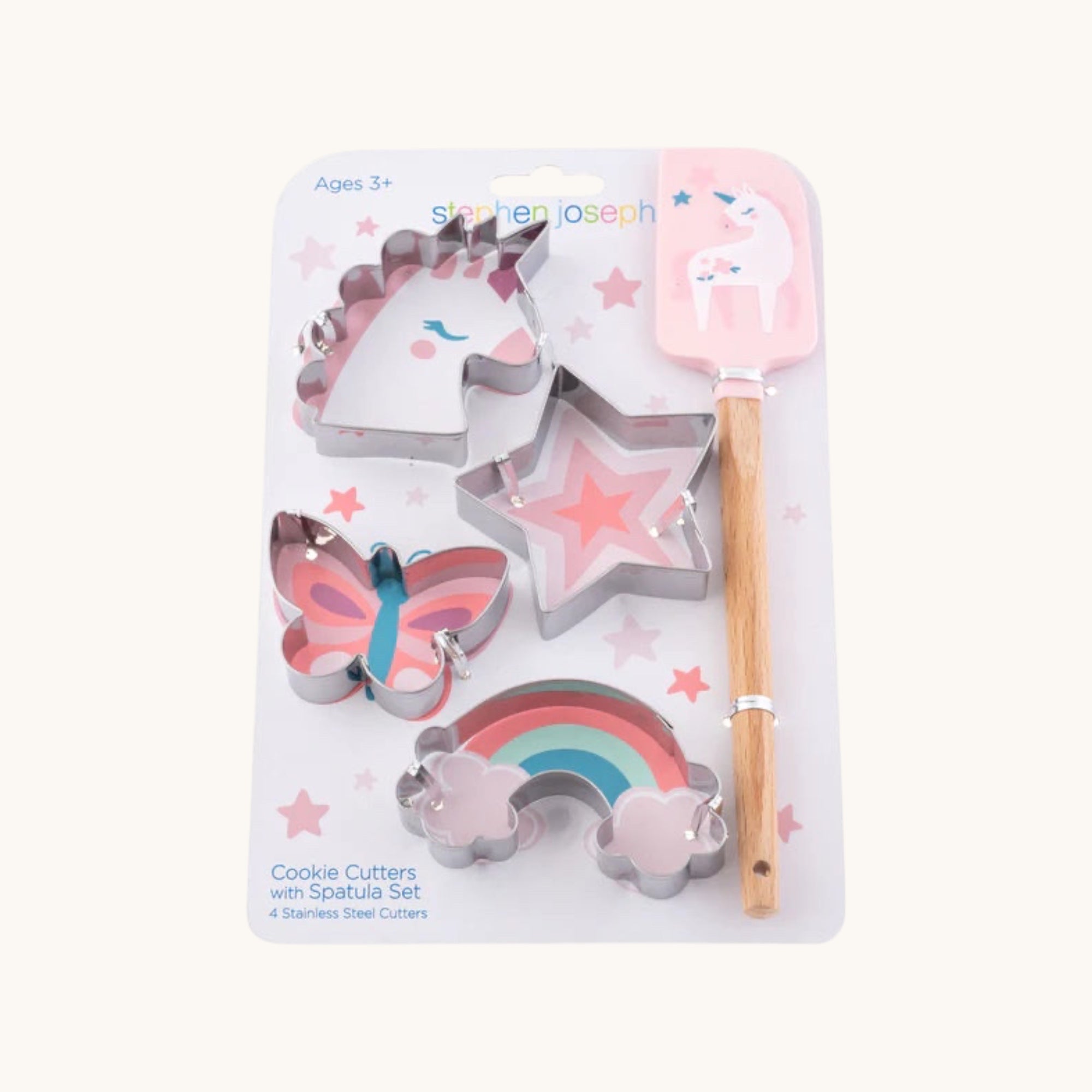 Set de cortadores de galletas con espátula - unicornio