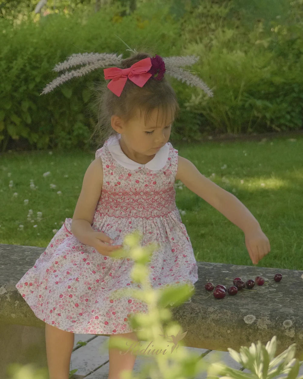Ixia Smocked Dress — Cherry Print