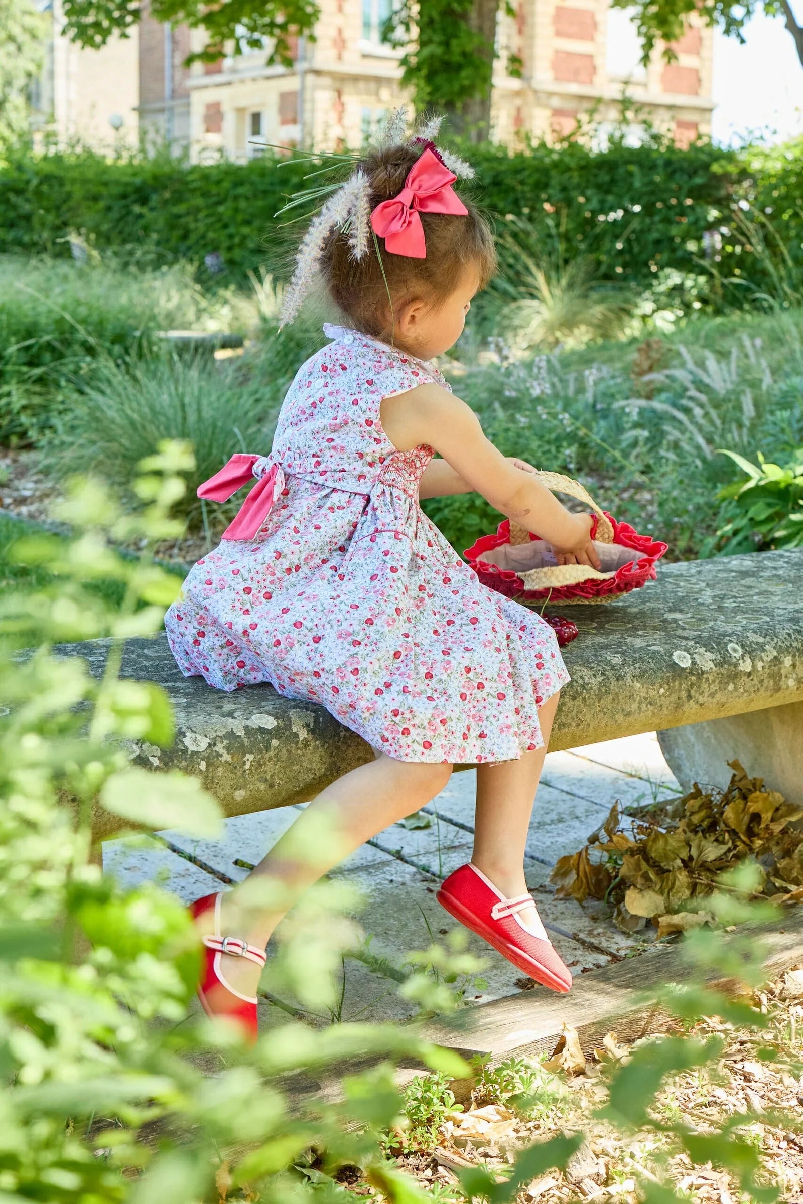 Ixia Smocked Dress — Cherry Print