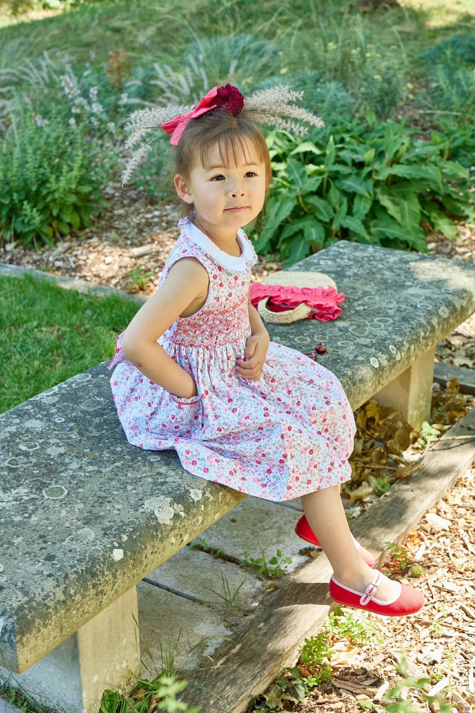 Ixia Smocked Dress — Cherry Print