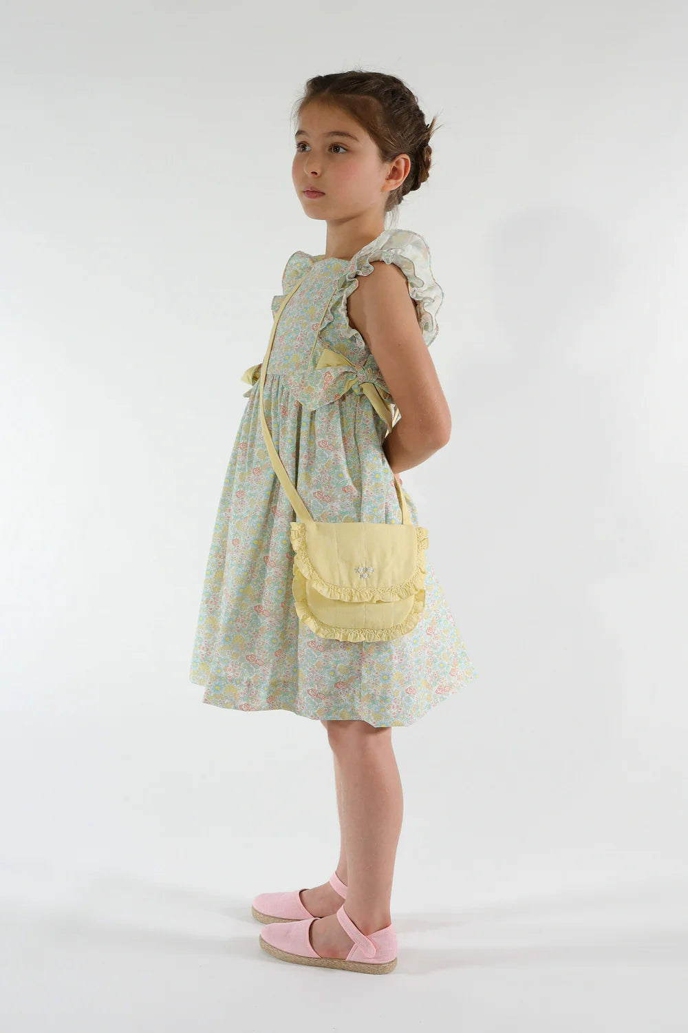 Kiara Floral Dress — Coral Yellow