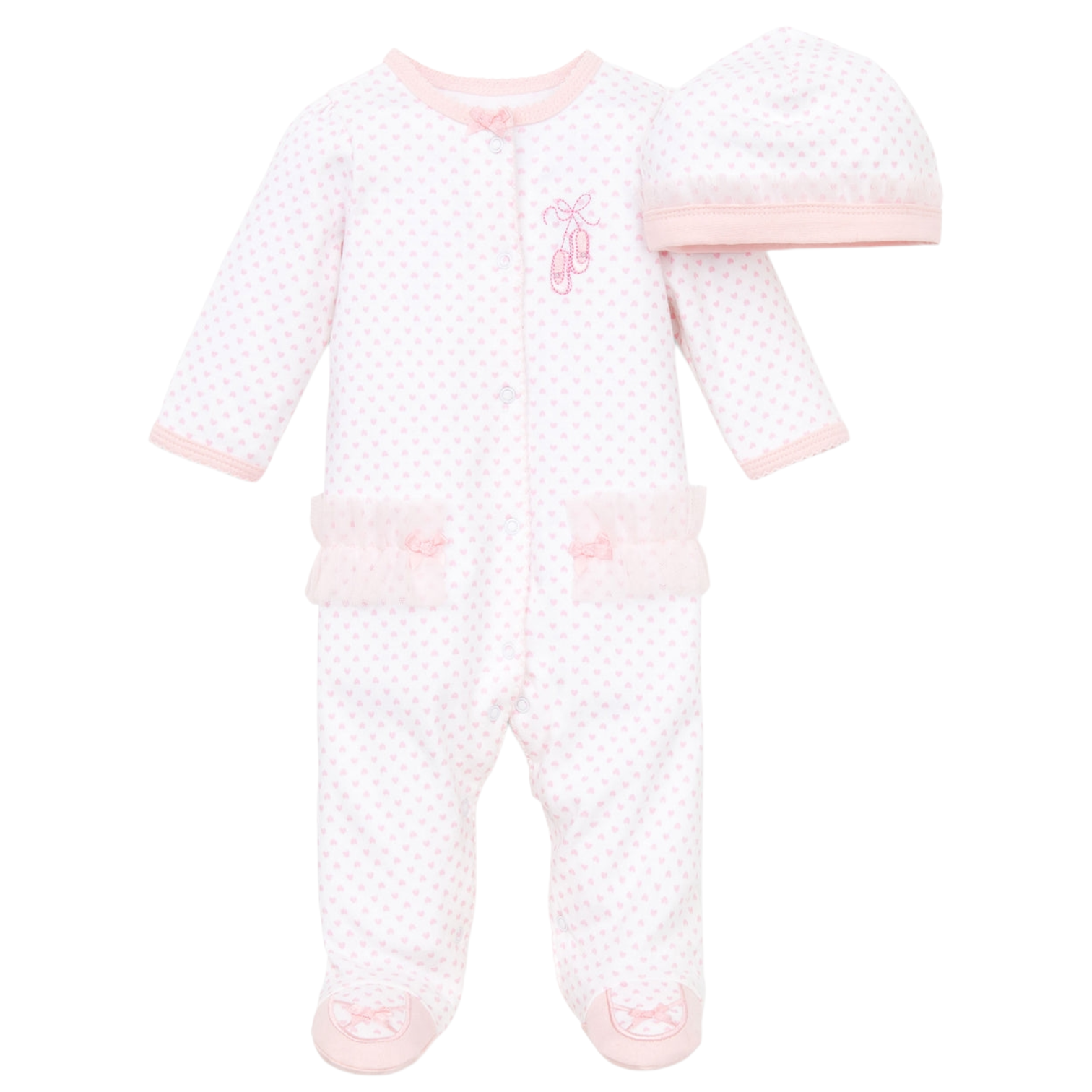 Ballerina Footed One-Piece And Hat
