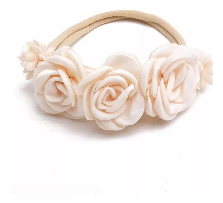 Diadema de flores para bebé