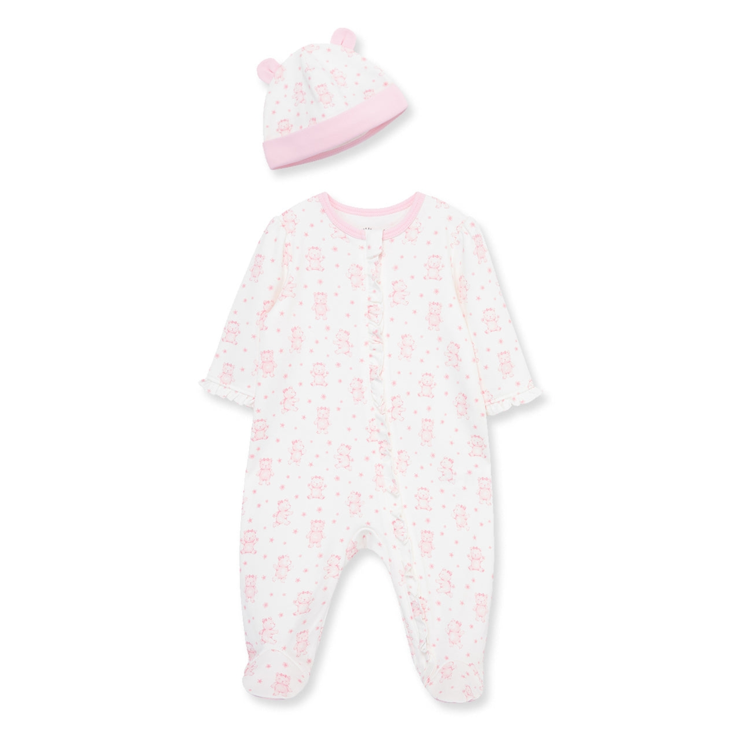 Bear 2-Way-Zip Footie & Hat