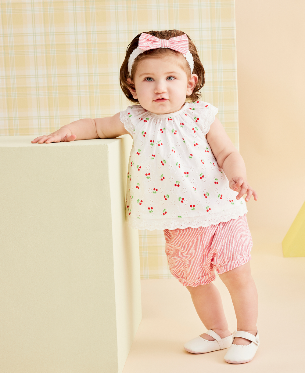 Cherry eyelet Sunsuit
