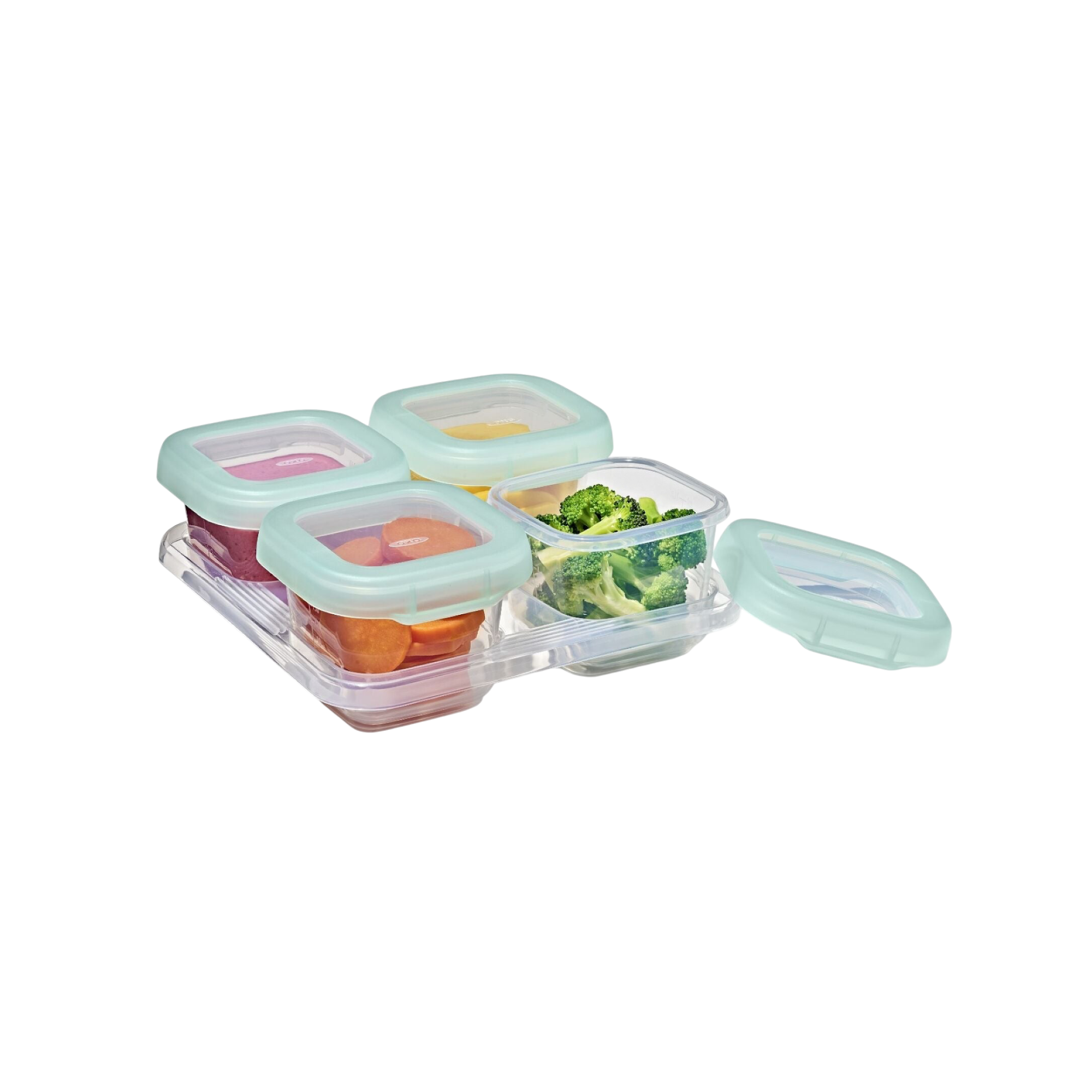 Set de 4 contenedores de vidrio / 4onz
